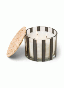 Ароматна соева свещ Падивакс Al Fresco - стъклена чаша на черни раета - Праскова: пало санто и салвия